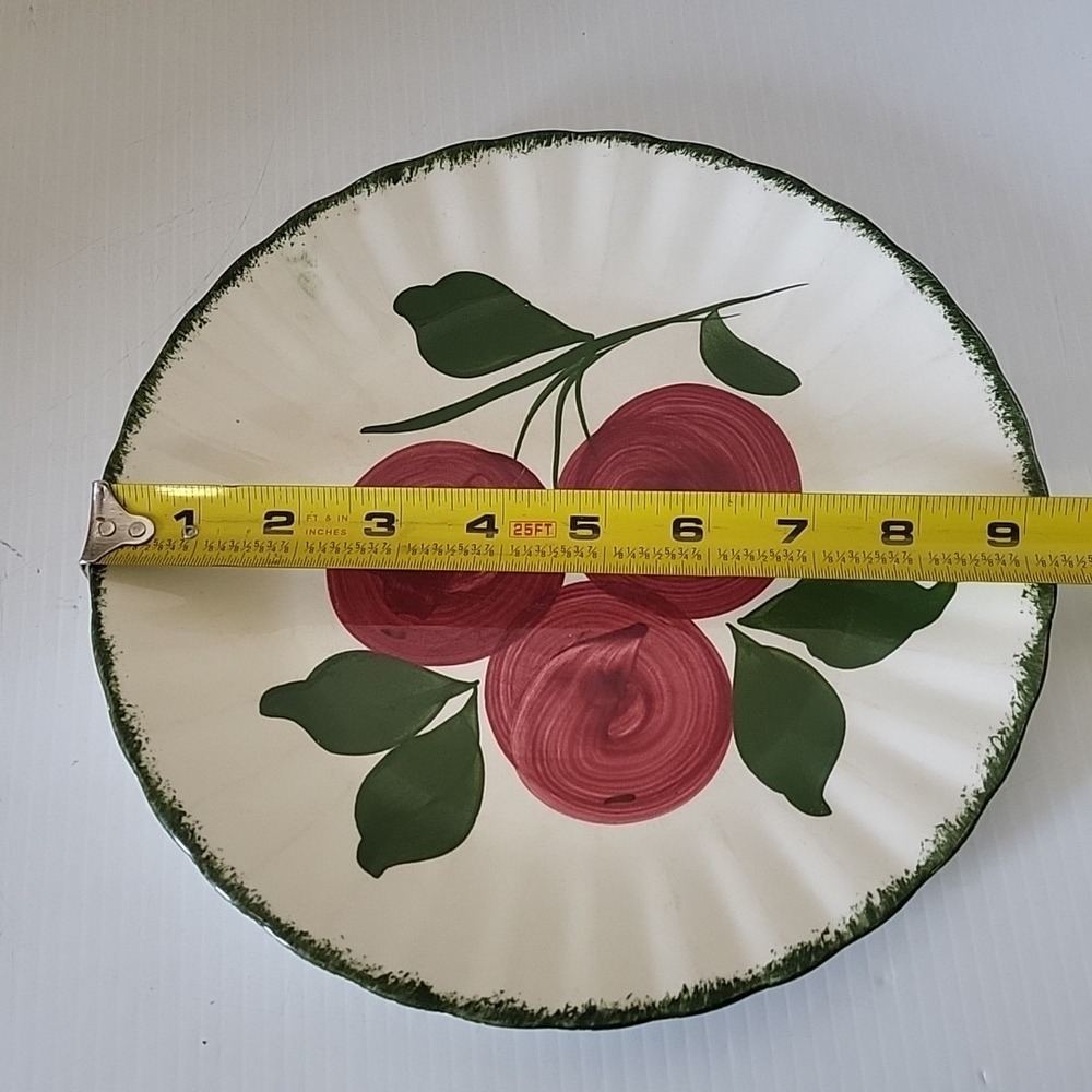 Blue Ridge Hand Painted Plate Lovely Red Flowers - Picture 3 of 3